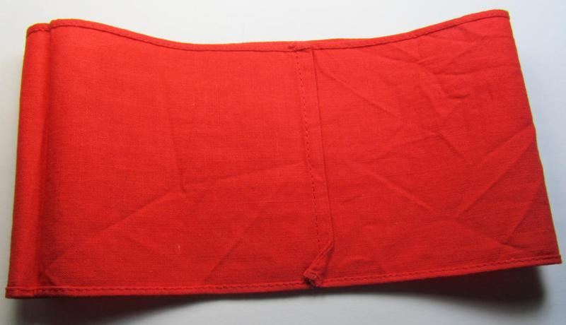 Attractive, linnen-based armband (ie. 'Armbinde') as was intended for usage by the staff of the: 'SA-Wehrmannschaften' (being a hardly used example that still shows its period-attached so-called: 'RzM'-etiket)