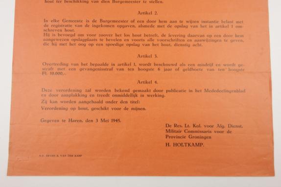 Dutch Poster Military Autorithy Groningen