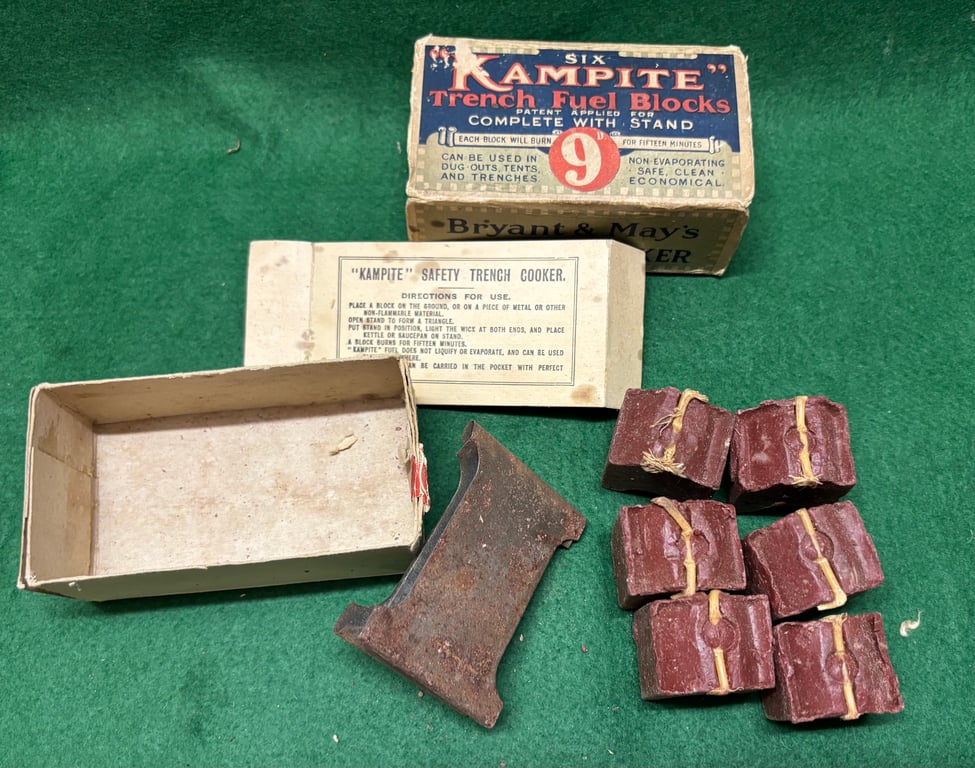Great War Kampite Trench Stove Complete