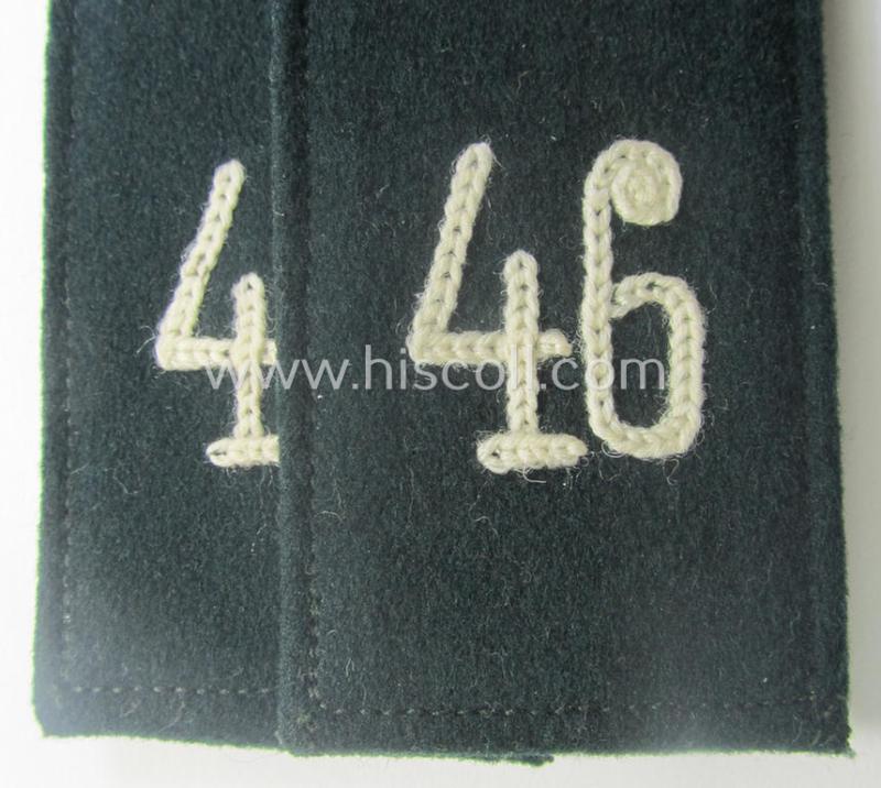 Pair of WH (Heeres), early- (ie. pre-) war-period, 'M36- o. M40'-pattern (pointed-styled- and 'cyphered') so-called: EM-type shoulderstraps: 'Soldat des Infanterie-Rgts. 46'