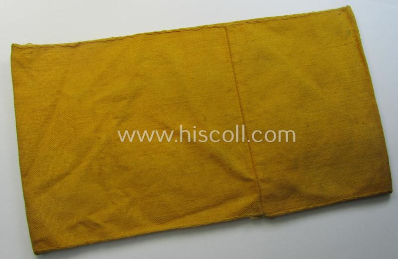 Linnen-based- and/or neatly 'BeVo'-woven, golden-yellow-coloured armband (ie. 'Armbinde') entitled: 'Deutsche Wehrmacht' as was intended for (civilian) staff-members serving within the German armed forces ie. 'Deutsche Wehrmacht'