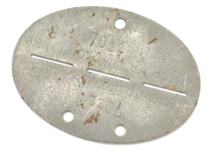 German WH Dog-Tag 'Stamm.Kp. Gren.E.u.A.Abt.21'