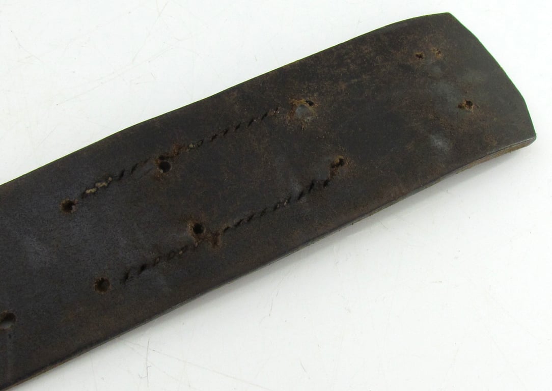 Early Wehrmacht leather equipment belt with aluminum hook (1936)