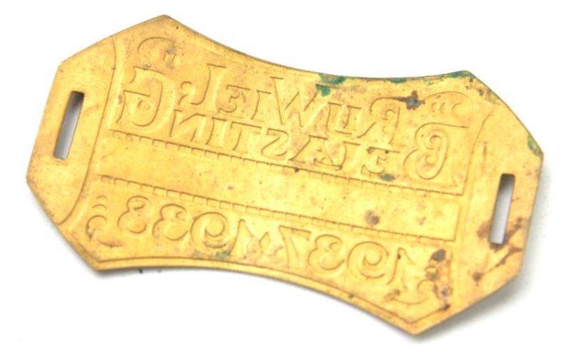 Dutch Bicycle Tax Plate 1937-1938