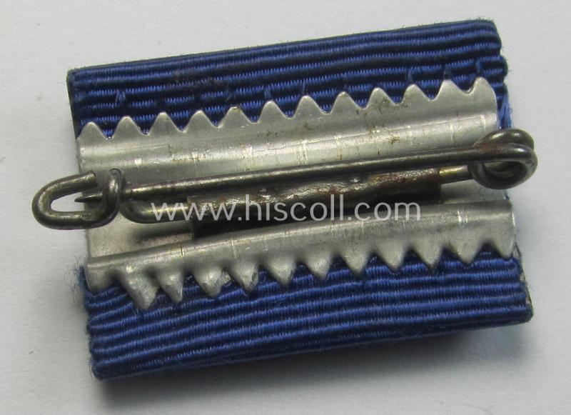 Single-pieced, WH (Luftwaffe) related ribbon-bar (ie. 'Feld-/Bandspange') showing the ribbon for a: 'WH (LW) Dienst-Auszeichnung der 3. Stufe' (and having a neat 'down-tailed' eagle-device attached)