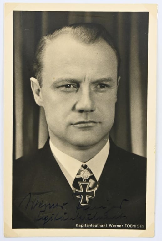 Signature of Kriegsmarine KC-OLC Recipient 'Werner Toeniges'