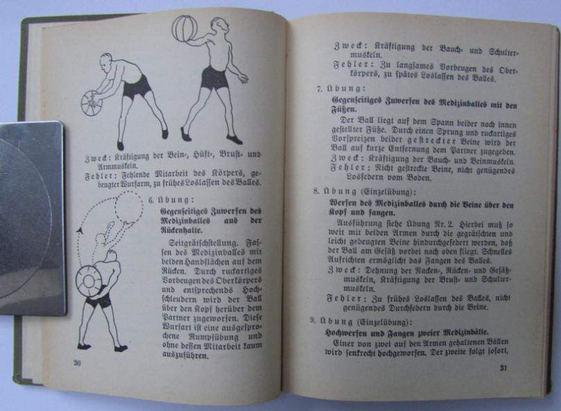 Neat - and most certainly unusual ie. scarcely encountered! - 1938-dated: 'Reichsarbeitsdienst' (ie. RAD) instruction-manual, entitled: 'Leibeserziehung im Reichsarbeitsdienst'