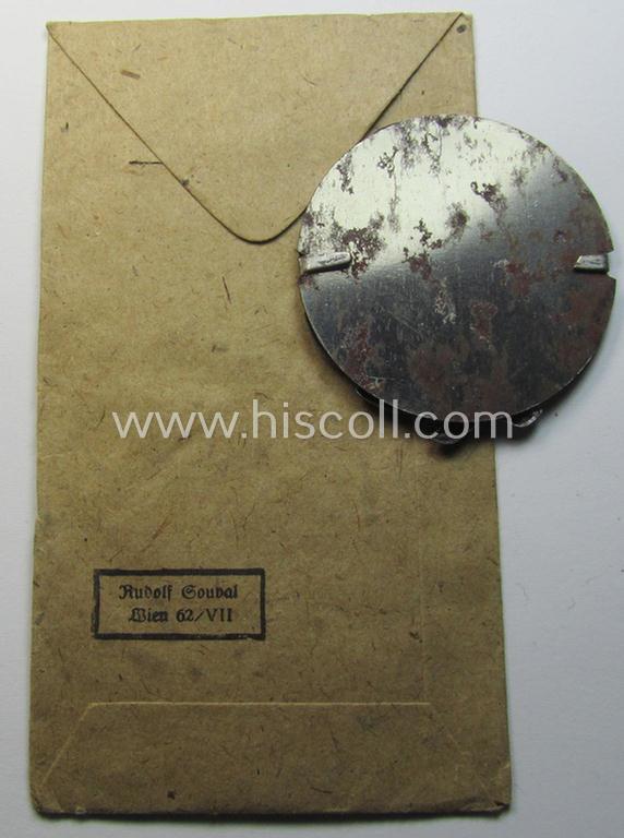 Attractive, WH (Heeres-, LW- ie. Waffen-SS-) so-called: 'Kraftfahrbewährungs-Abzeichen in Silber' being a 'virtually mint' example as was produced by the: 'Rudolf Souval'-company and that came stored in its 'Zellstoff'-based pouch