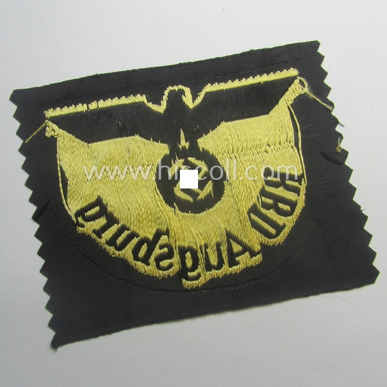 RB- ('Reichsbahn'-) related arm-eagle as executed in 'BeVo'-weave style as was intended for an official of the: 'Deutsche Reichsbahn' ie. the 'RBD Augsburg' (or: 'Reichsbahndirektion Augsburg')
