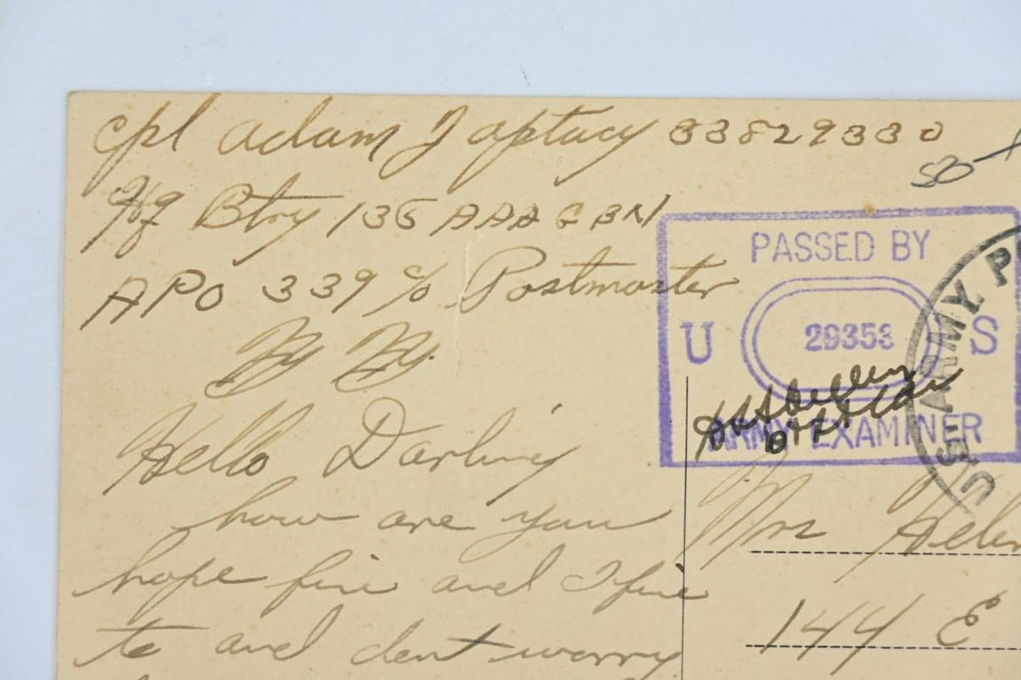 Dutch WW2 Postcard US Fieldpost