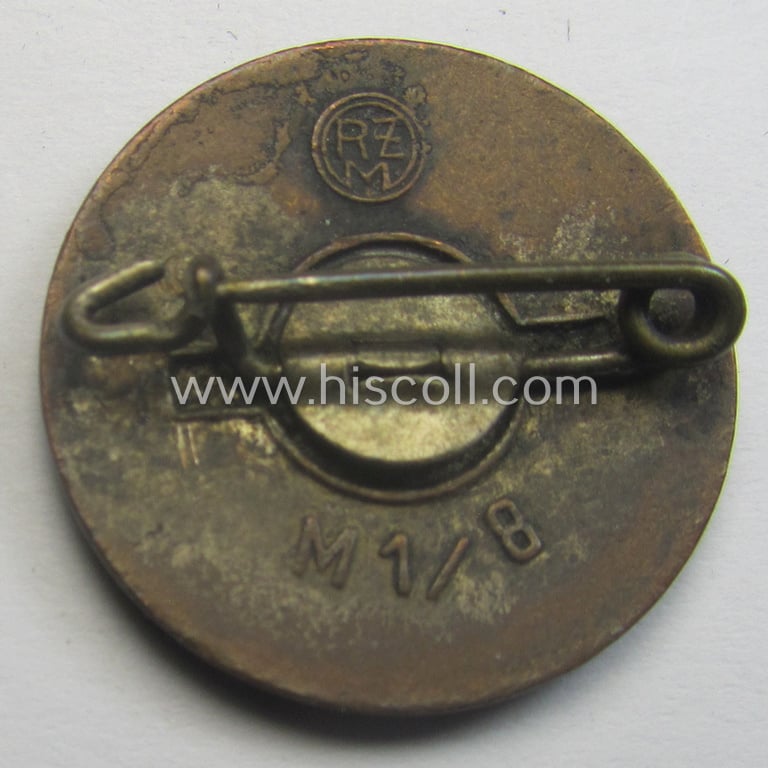 'N.S.D.A.P.-Parteiabzeichen' showing the makers'-designation: 'RzM' and/or: 'M1/8' (= 'Ferdinand Wagner - Pforzheim')