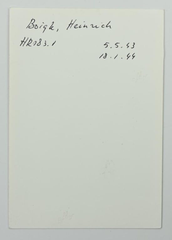 Signature of Wehrmacht Heer KC & OLS Recipient 'Heinrich Boigk'