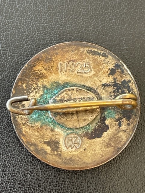 RARE WWII EARLY GERMAN NSDAP PARTY BADGE BY RUDOLF REILING-PFORZHEIM