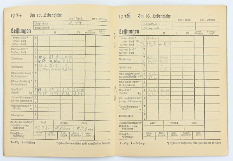German Hitler Youth Sports Notebook