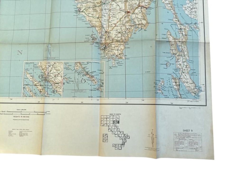 US WWII Road Map for the Italian Campaign ( Sheet nr 9 )