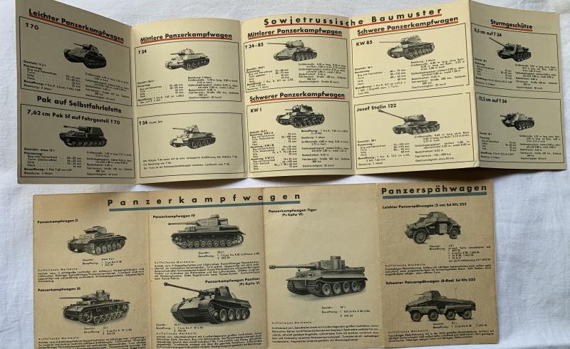 German Recognition Card 'Panzer-Erkennungstafel 1' set