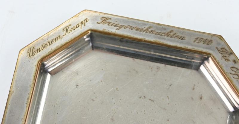 German Third Reich Era Table Silver Plate Leichte Flakabteilung 74'