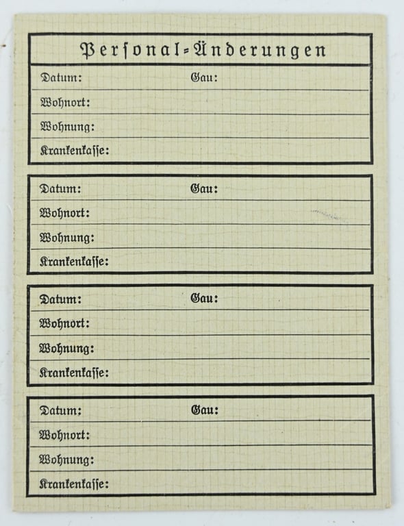 German NSDAP Health Pass