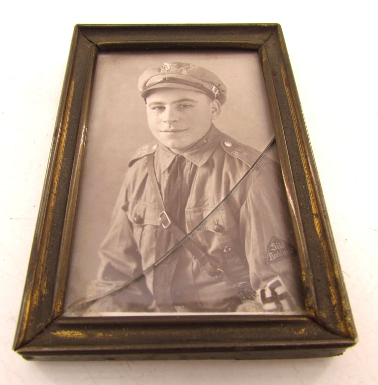 Small photo of Hitler Youth boy in a frame