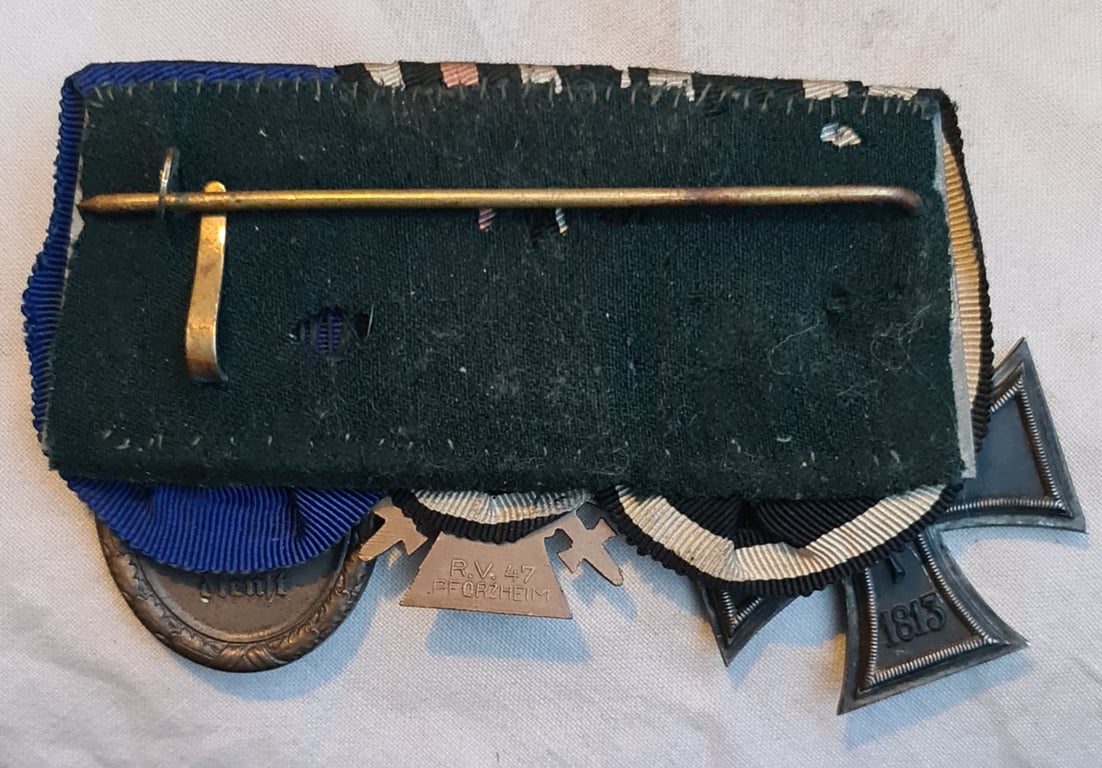 WW1- EK2 - RAD  3 piece Medal Bar