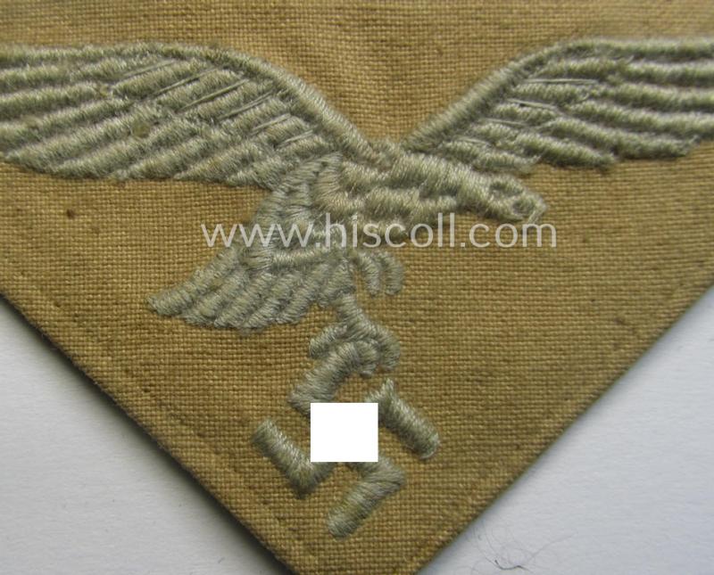 Just minimally used- (and/or carefully shirt-removed!) WH (Luftwaffe) 'tropical'-issued breasteagle as was intended for usage onto the tropical-shirts