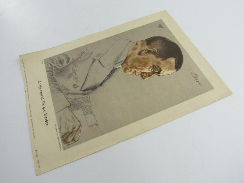 Third Reich Print Wolf Willrich Painting Großadmiral Raeder