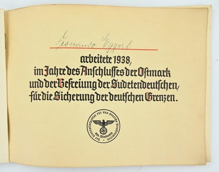 German Ostmark/ Sudetenland Remembrance Book