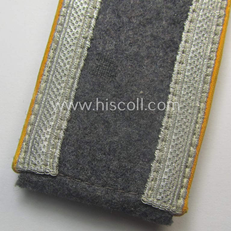 Neat - albeit regrettably single! - WH (Luftwaffe) NCO-type shoulderstrap as piped in the golden-yellow- (ie. 'goldgelbener'-) coloured branchcolour as was intended for an: 'Unteroffizier der Flieger o. Fallschirmjäger-Trpn.'