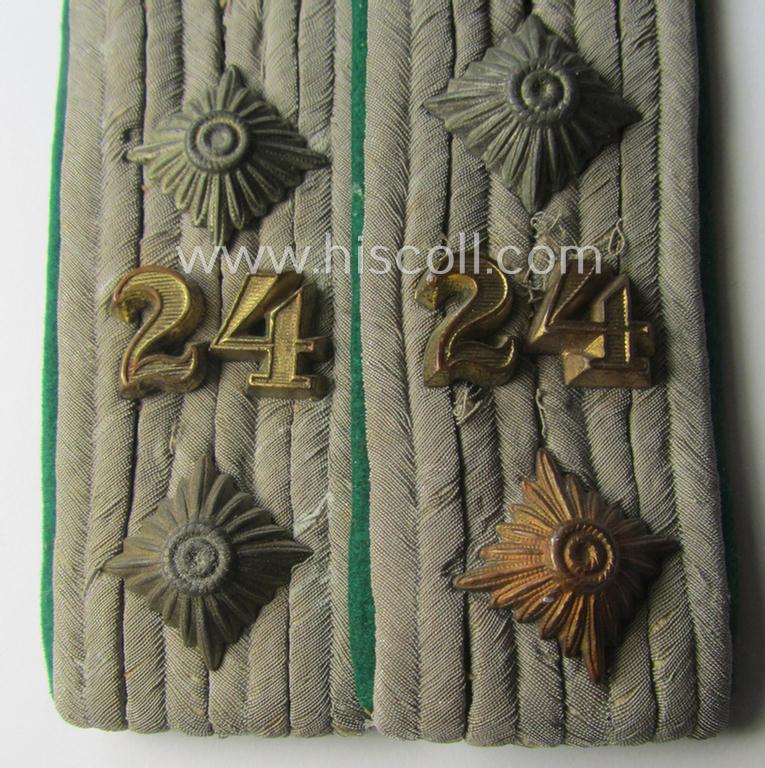 Pair of WH (Heeres) 'cyphered' officers'-type shoulderboards: 'Hauptmann des Jäger-Regiments 24'