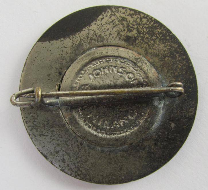 Neat, WWII-period-, Italian Facist youth-movement (or: 'Gioventù Italiana del Littorio' ie. 'GIL') sports-award, as executed in silver-toned-metal, being a neatly maker- (ie. 'S. Johnson - Milano'-) marked example
