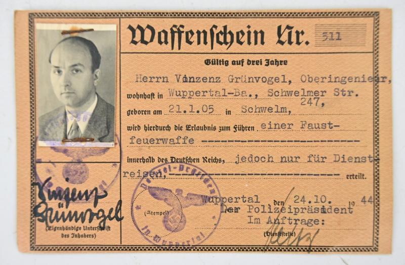 German Third Reich Grouping Oberingenieur 'Vinzenz Grünvogel' and Developer of the Wehrmacht EinheitsKannister!