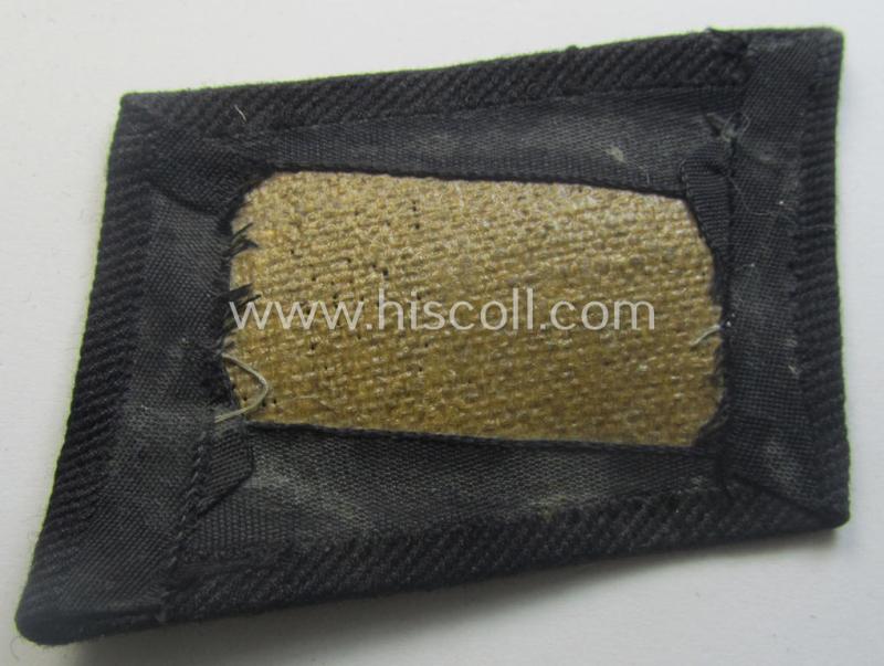Waffen-SS - so-called: 'BeVo'-woven, enlisted-mens'- (ie. NCO-) type so-called: 'runes'-collar-tab as was intended for usage by the soldiers (ie. NCOs) of the Waffen-SS throughout the war