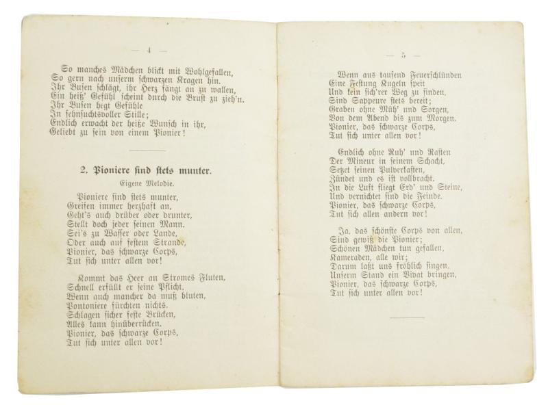German WW1 Pioneer Song Book
