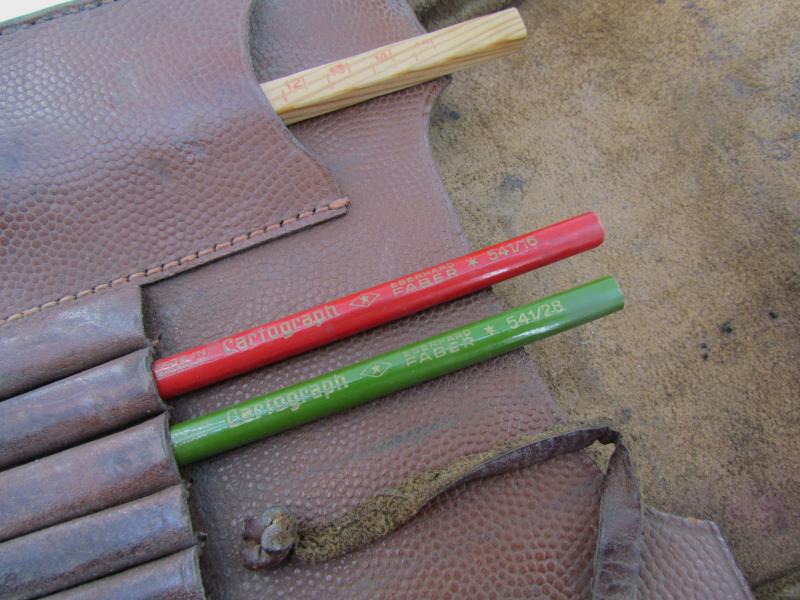 German Brown Leather Map Case with insert