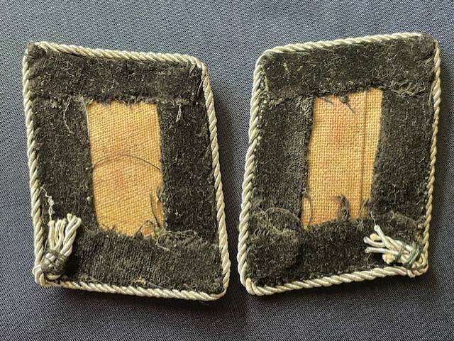 FINE PAIR OF ORIGINAL GERMAN WWII WAFFEN -SS HIGH RANKING COLLAR PATCHES