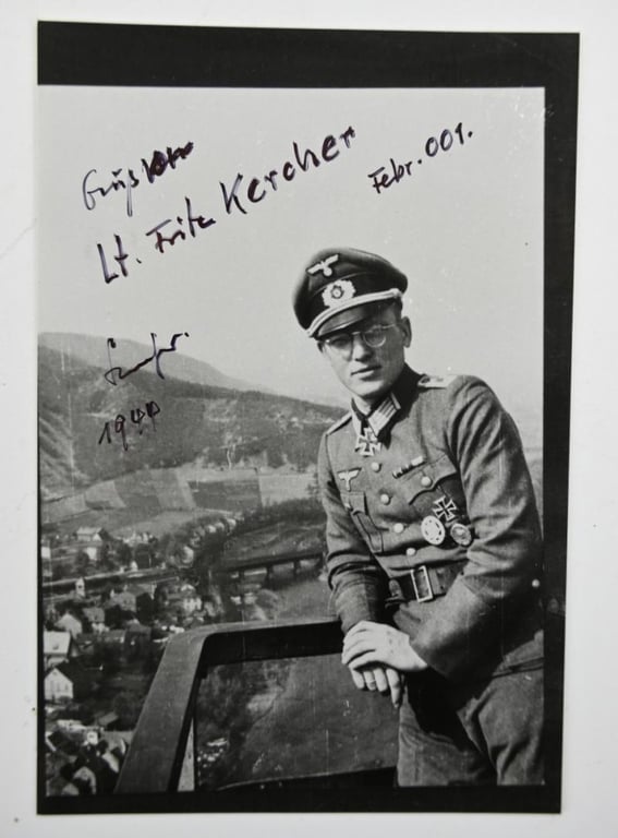 Signature of Wehrmacht Heer KC Recipient 'Fritz Kercher'