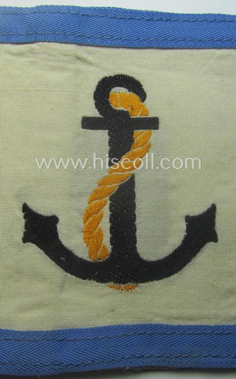 Attractive - and actually rarely encountered! - WH (Kriegsmarine) armband (or: 'Dienstarmbinde') as was (I deem) specifically intended for (graduated!) staff-members within one of the naval officers'-cadet-schools