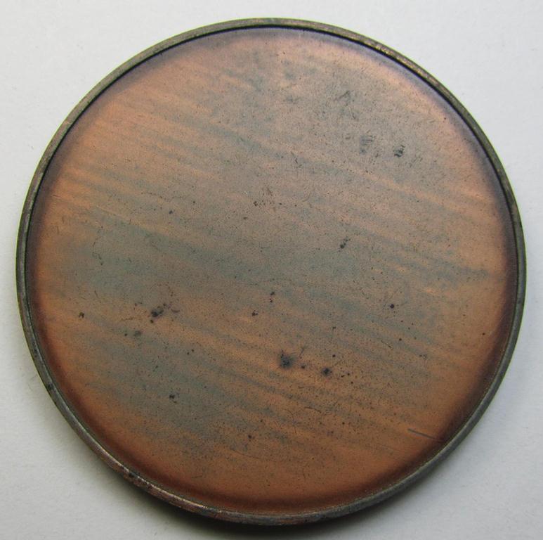 Reddish-bronze-toned- and/or zinc- (ie. 'Feinzink'-) based, so-called: 'Reichsnährstand'- (ie. 'RNSt.'-) related award-plaque entitled: 'Reichsnährstand Landesbauernschaft Oldenburg - Blut und Boden' and that comes as recently found