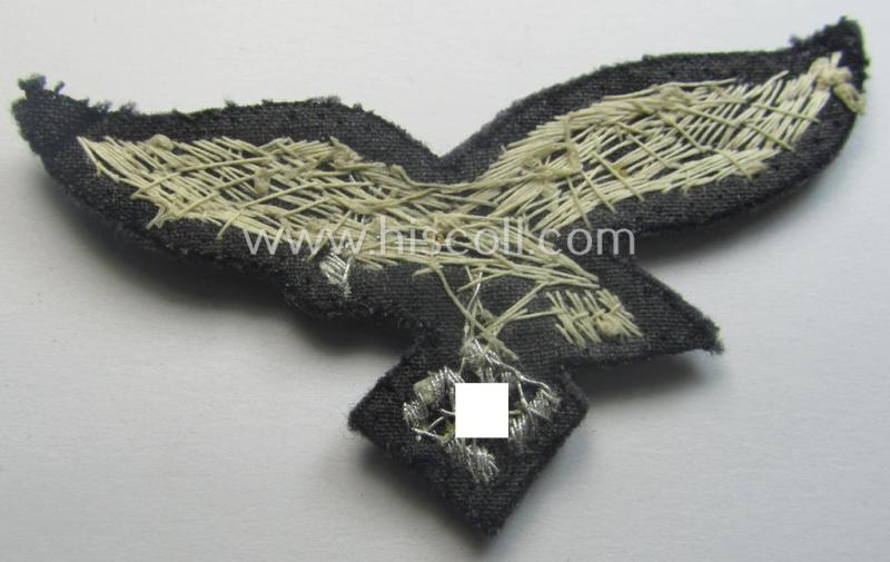 Truly used- and/or carefully tunic-removed, WH (LW) officers'- (evt. NCO-) type, hand-embroidered breast-eagle (ie. 'Brustadler für Offiziere der LW')