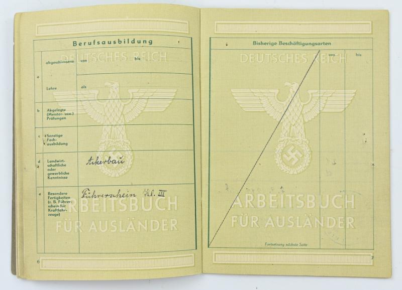 German Third Reich Foreign Workerspass