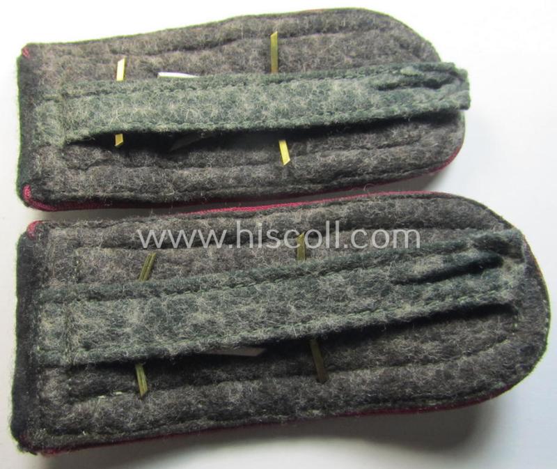 Attractive - and fully matching! - pair of WH (Heeres), early-war-period- (ie. 'M36 o. M40'-pattern) 'cyphered' NCO-type shoulderstraps as was intended for - and worn by! - an: 'Oberfeldwebel des (Nebel)Werfer-Rgts. 53'