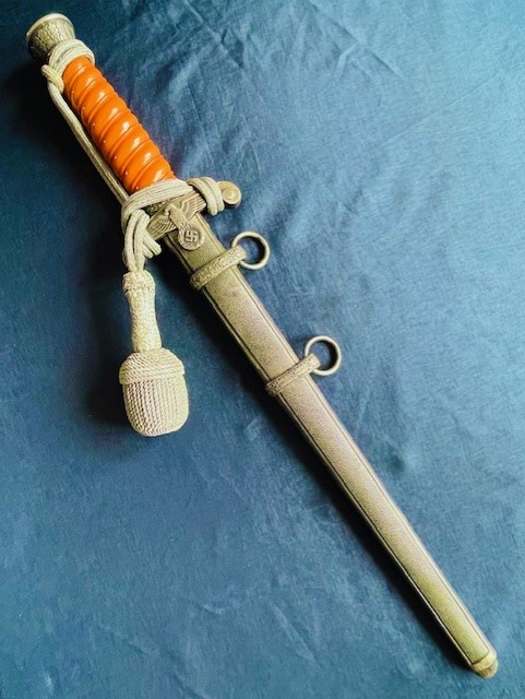 RARE GERMAN WWII ARMY OFFICERS DAGGER WITH SILVER WIRE KNOT BY PUMA SOLINGEN