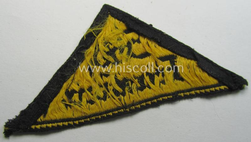 'HJ' ('Hitlerjugend') district-triangle (ie. 'Gebietsdreieck') entitled: 'Süd Franken' (being a clearly used- ie worn example that regrettably misses its 'RzM'-etiket)