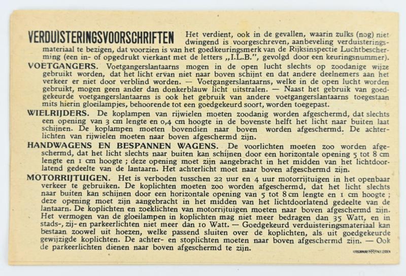 Dutch WW2 Traffic Rules Booklet 'Occupated Holland'
