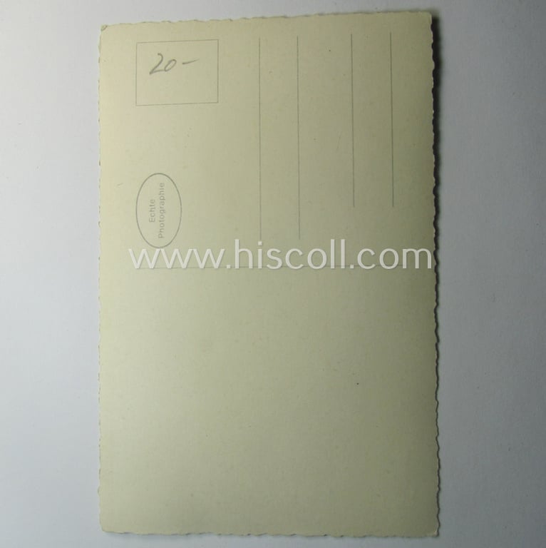 Superb - and with certainty rarely encountered! - Marine-HJ (ie. 'Marine-Hitlerjugend') arm-badge (aka: 'Ärmelabzeichen') depicting the embroidered text: 'Seeberufsfachschule Kammer' and that comes with a photo of the bearer