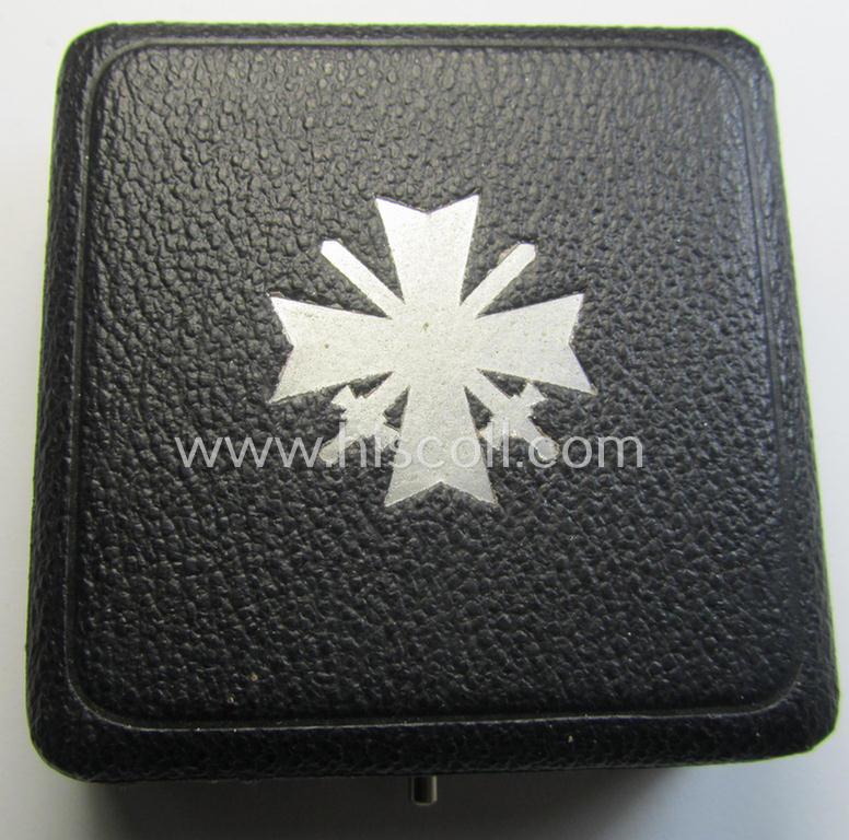 Medal-set: 'Kriegsverdienstkreuz 1. Kl. mit Schwertern' being a maker- (ie. 'L/11'-) marked (and/or: 'Buntmetall'-based!) specimen that comes stored in its original, luxuriously-styled KvK-etui as issued and stored for decades