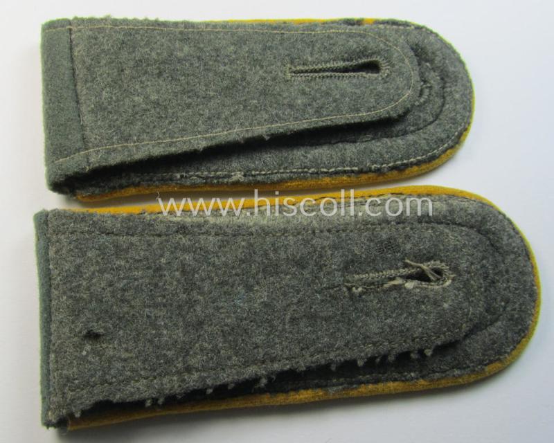 Superb - matching and actually rarely found! - pair of WH (Heeres) early-war-period- (ie. 'M36'- ie. 'M40'-pattern) neatly 'cyphered', NCO-type shoulderstraps as was intended for an: 'Unterfeldwebel des Kavallerie- o. Reiter-Regiments 16'