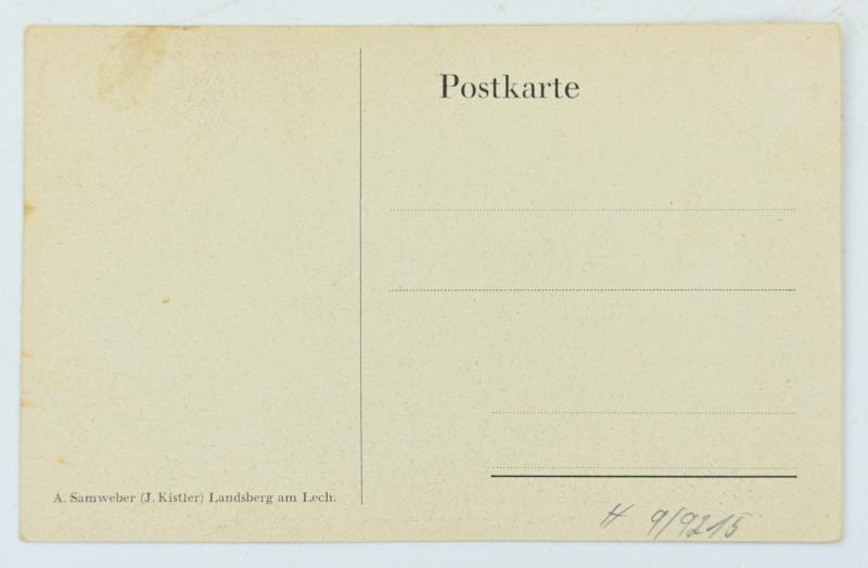 German Third Reich Postcard 'Landsberg Prison'
