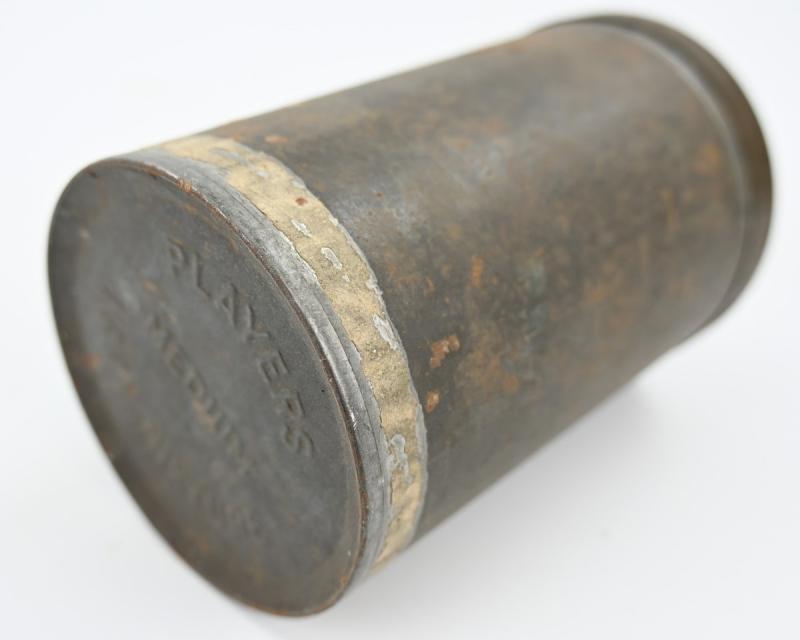 British WW2 Players large tabacco tube tin can