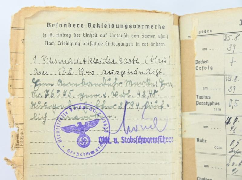 German LW Soldbuch K.G. General Wever/ Field Division and Normandy
